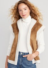 Old Navy Faux-Suede Sherpa-Trim Vest