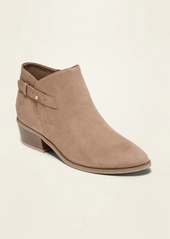 Old Navy Faux-Suede Side-Buckle Ankle Booties for Women