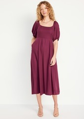 Old Navy Fit & Flare Crepe Midi Dress