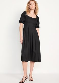 Old Navy Fit & Flare Crepe Midi Dress