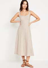 Old Navy Fit &amp Flare Linen-Blend Midi Dress