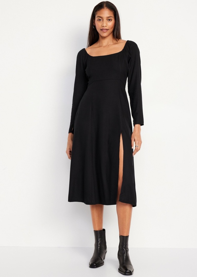 Old Navy Fit &amp Flare Crepe Dress