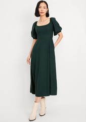 Old Navy Fit & Flare Crepe Midi Dress