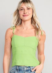 Old Navy Fitted Linen-Blend Crop Top