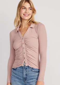 Old Navy Fitted Long-Sleeve Button-Front Top