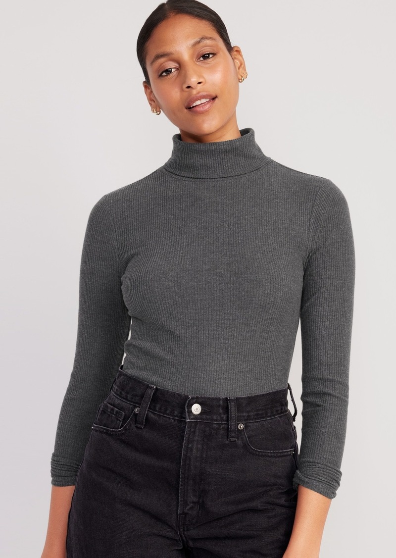 Old Navy Fitted Plush Rib-Knit Turtleneck