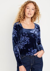 Old Navy Fitted Square-Neck Velvet Top