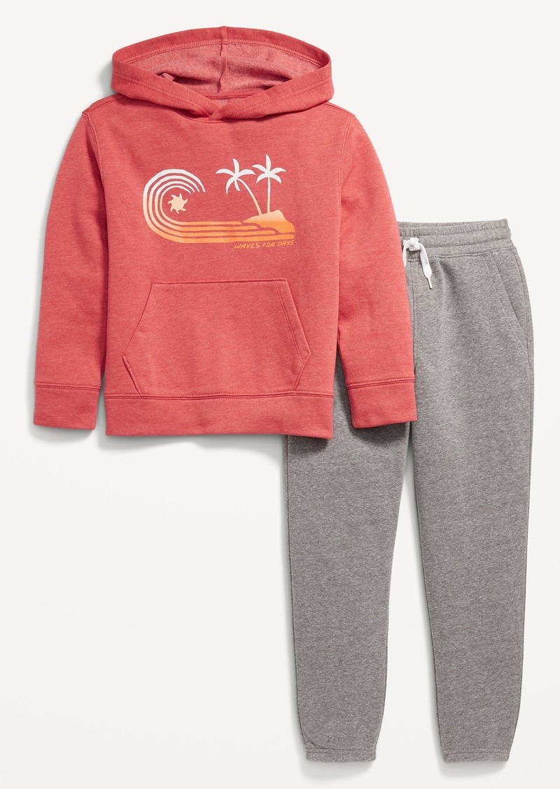 Old Navy Fleece Graphic Hoodie and Sweatpants Set for Boys