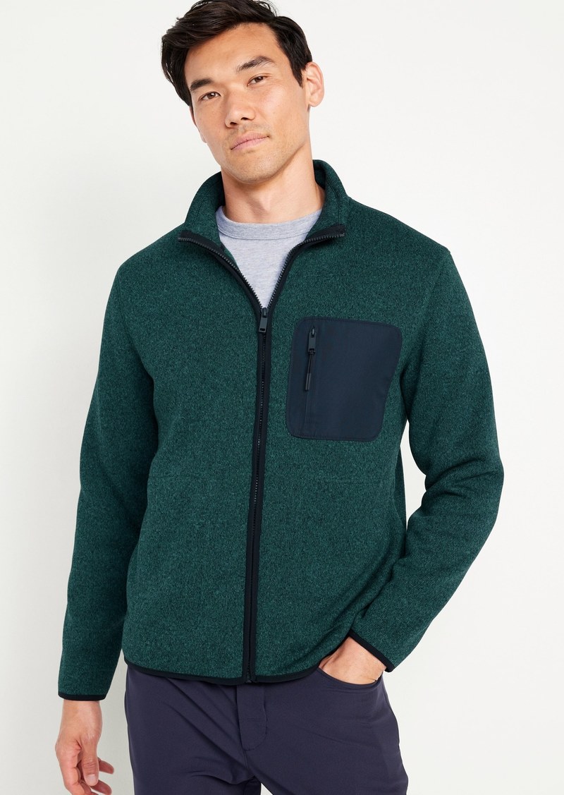 Old Navy Fleece-Knit Sherpa-Lined Zip Jacket