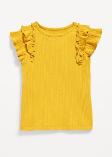 Old Navy Flutter-Sleeve Rib-Knit Top for Toddler Girls