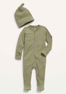 Old Navy Footed Sleep & Play Rib-Knit One-Piece & Beanie Layette Set for Baby