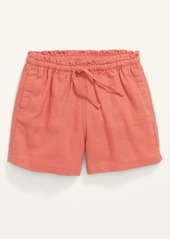 Old Navy Functional Drawstring Linen-Blend Pull-On Shorts for Toddler Girls