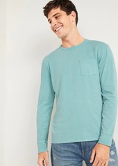 Old Navy Vintage Gender-Neutral Garment-Dyed Long-Sleeve Pocket Tee for Adults