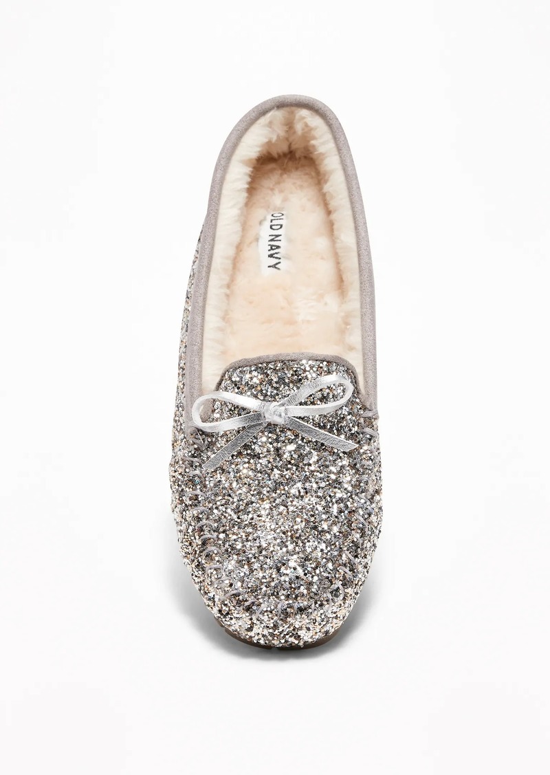 sparkly moccasins