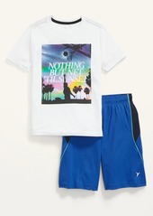 Old Navy Go-Dry Cool Graphic Tee & Mesh Shorts 2-Pack for Boys