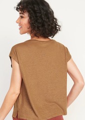 Old Navy Graphic Linen-Blend Muscle Tee for Women