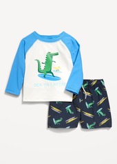 Old Navy Graphic Rashguard Swim Top and Trunks for Baby