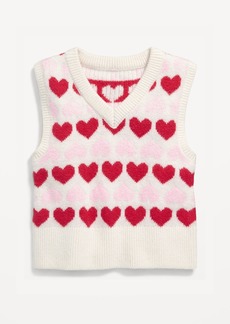 Old Navy Heart-Print Jacquard Sweater Vest for Girls
