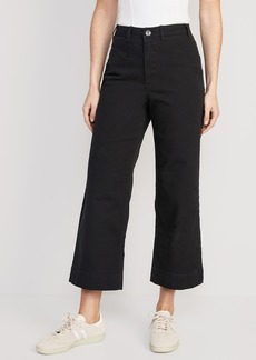 Old Navy High-Waisted Wide-Leg Cropped Chino Pants