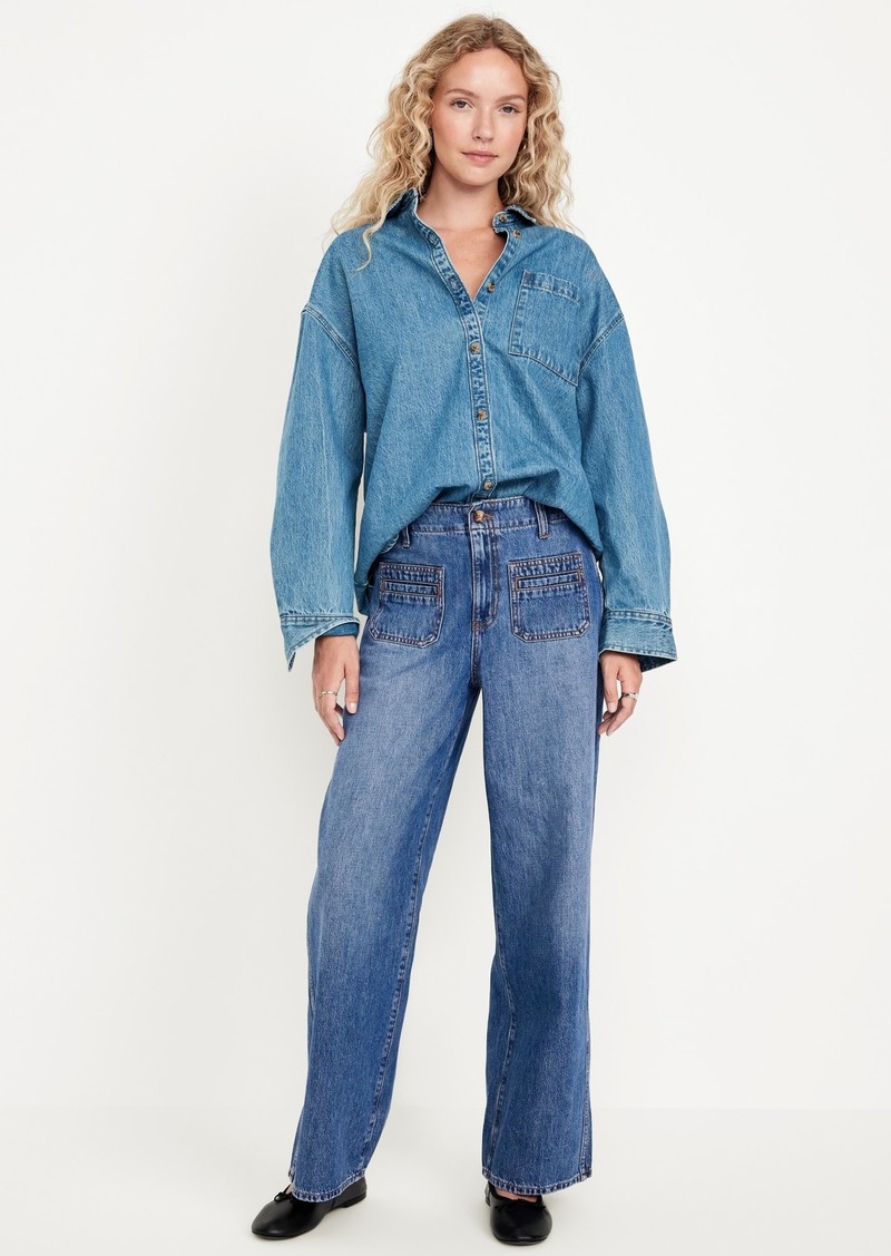 Old Navy High-Waisted Baggy Wide-Leg Trouser Jeans