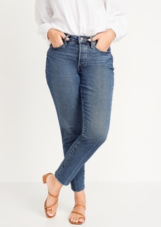 Old Navy Curvy High-Waisted Button-Fly OG Straight Cut-Off Jeans