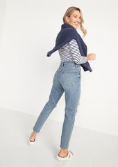 Old Navy High-Waisted Button-Fly O.G. Straight Ripped Ankle Jeans for Women