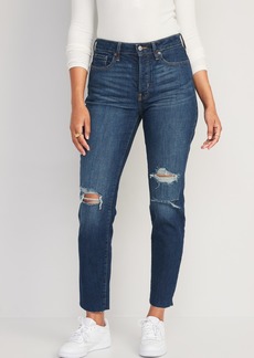 Old Navy Curvy High-Waisted Button-Fly O.G. Straight Cut-Off Jeans