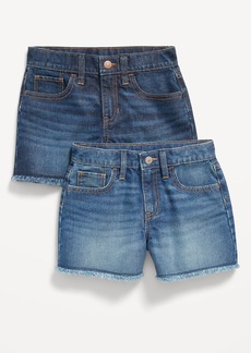 High-Waisted Roll-Cuffed Jean Midi Shorts for Girls