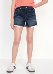 Old Navy Printed High-Waisted Frayed-Hem Jean Shorts for Girls