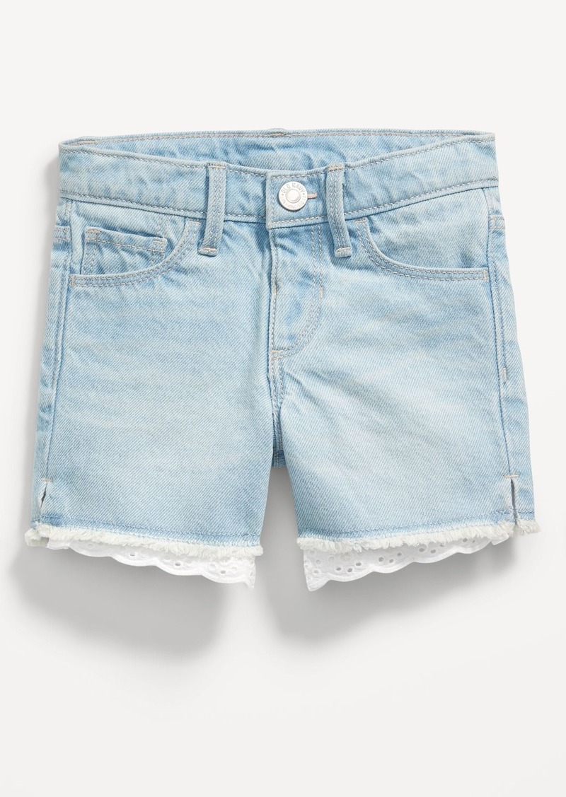 Old Navy High-Waisted Exposed Lace-Pocket Jean Shorts for Toddler Girls