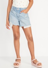 Old Navy Printed High-Waisted Frayed-Hem Jean Shorts for Girls