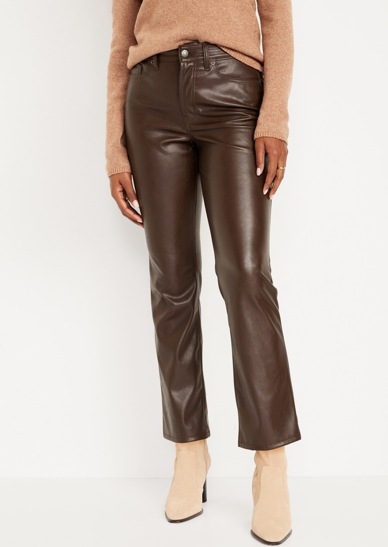Old Navy High-Waisted Faux-Leather Boot-Cut Ankle Pants
