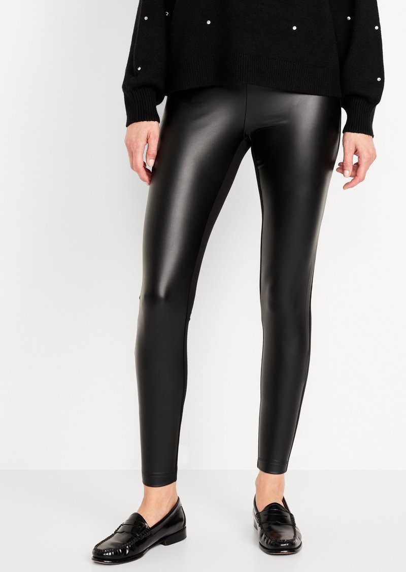 Old Navy High-Waisted Faux Leather Front-Panel Leggings