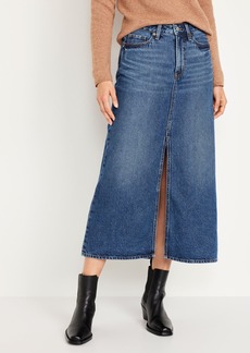 Old Navy High-Waisted Jean Midi Skirt