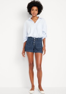 Old Navy High-Waisted Jean Trouser Shorts -- 3-inch inseam