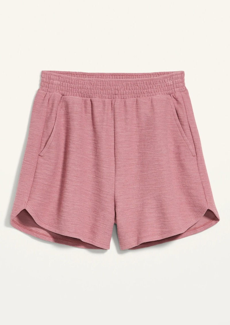 Extra High-Waisted Textured Dolphin-Hem Lounge Shorts for Women -- 3.5-inch  inseam - 35% Off!