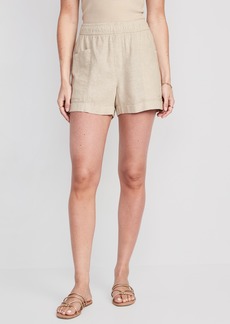 Old Navy High-Waisted Linen-Blend Utility Shorts -- 3.5-inch inseam