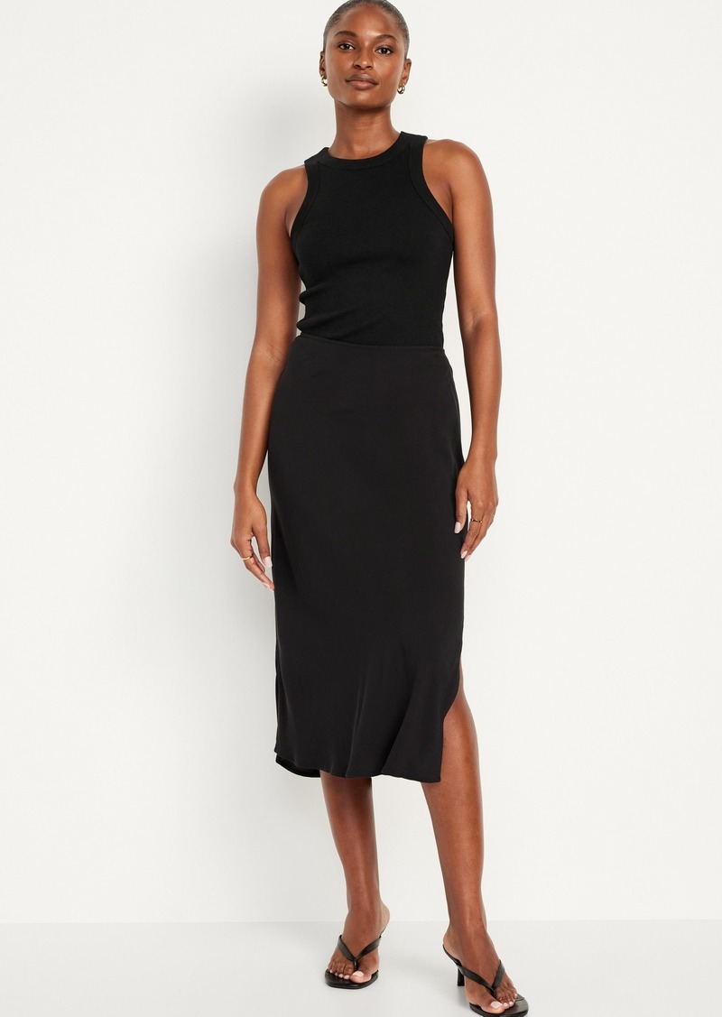 Old Navy High-Waisted Midi Slip Skirt