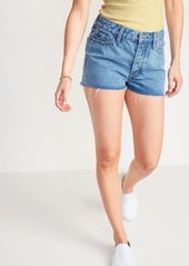 Old Navy High-Waisted O.G. Straight Button-Fly Cut-Off Jean Shorts for Women -- 1.5-inch inseam