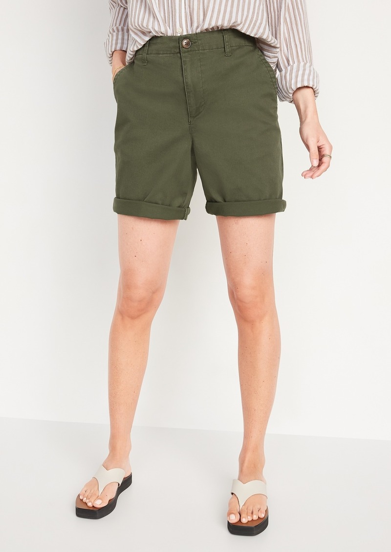Old Navy High-Waisted OGC Pull-On Chino Shorts for Women -- 7-inch inseam