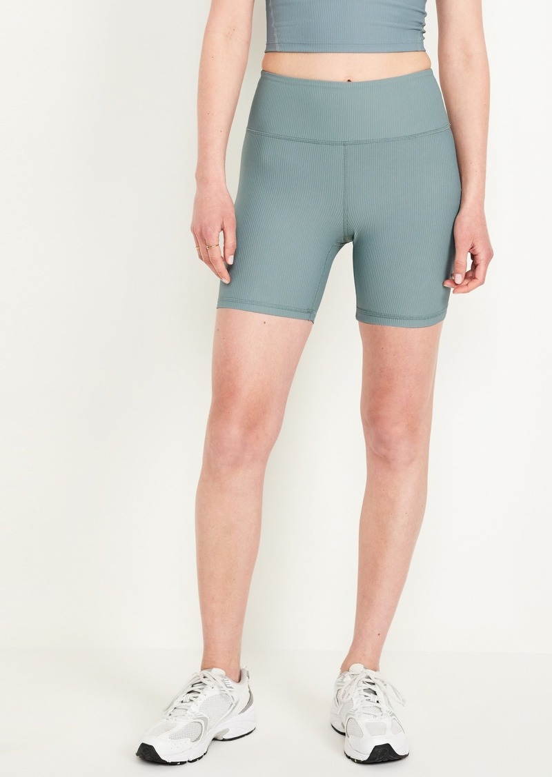 Old Navy High-Waisted PowerSoft Ribbed Biker Shorts -- 6-inch inseam