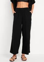 Old Navy High-Waisted Crinkle Gauze Pull-On Ankle Pants