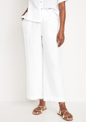 Old Navy High-Waisted Crinkle Gauze Pull-On Ankle Pants