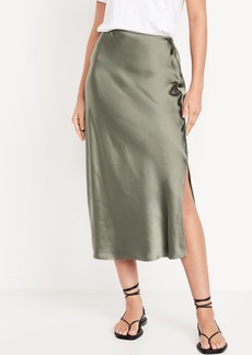 Old Navy High-Waisted Satin Midi Slip Skirt