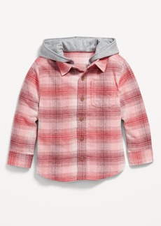 Old Navy Unisex Hooded Flannel Pocket Shirt for Toddler