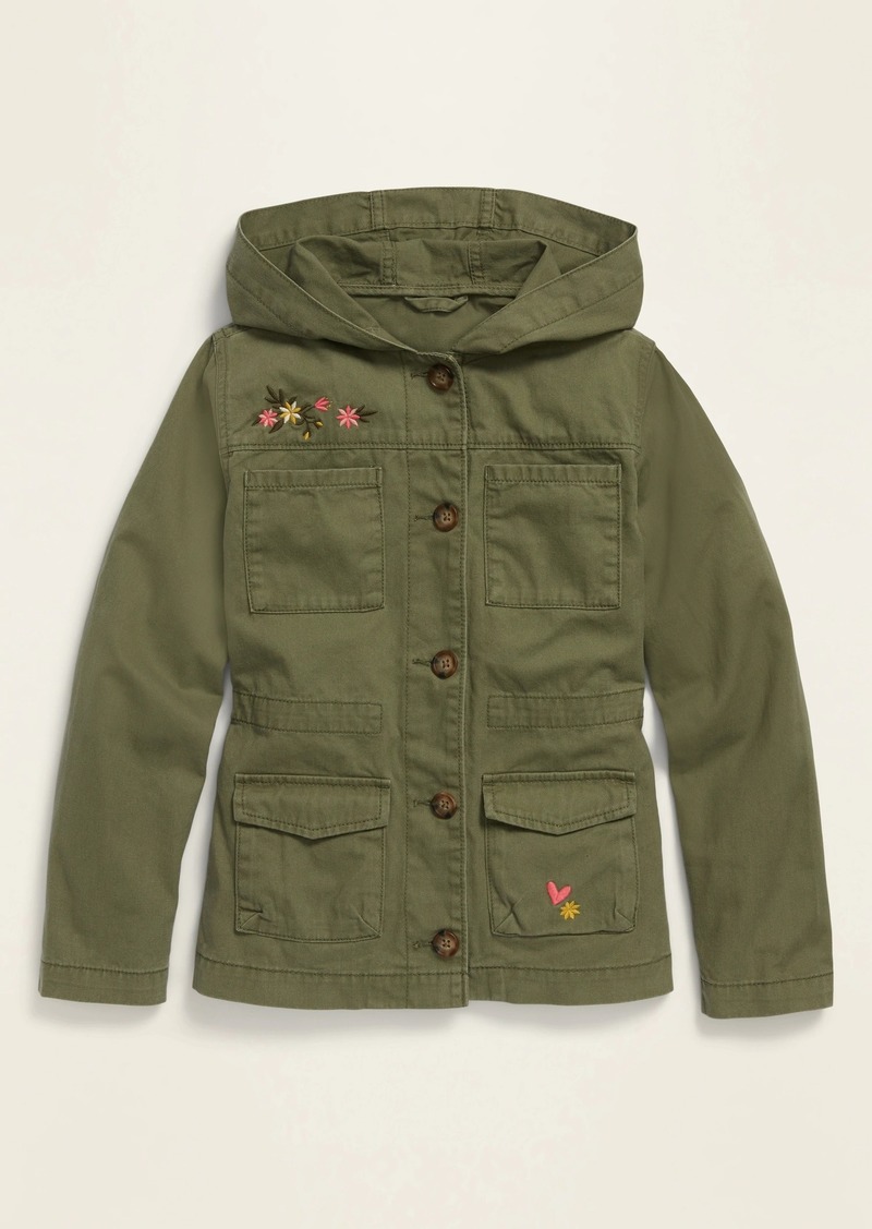 old navy hooded twill utility jacket