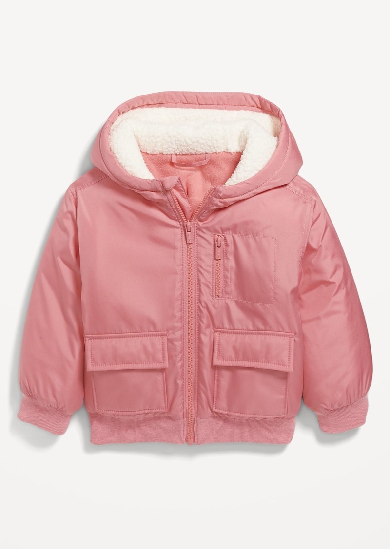 Old Navy Hooded Zip-Front Water-Resistant Jacket for Toddler Girls