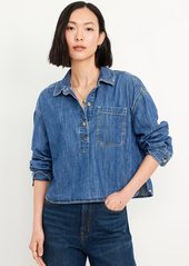 Old Navy Jean Popover Shirt