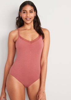 Old Navy Lace-Trimmed Supima® Cotton-Blend Cheeky Bodysuit