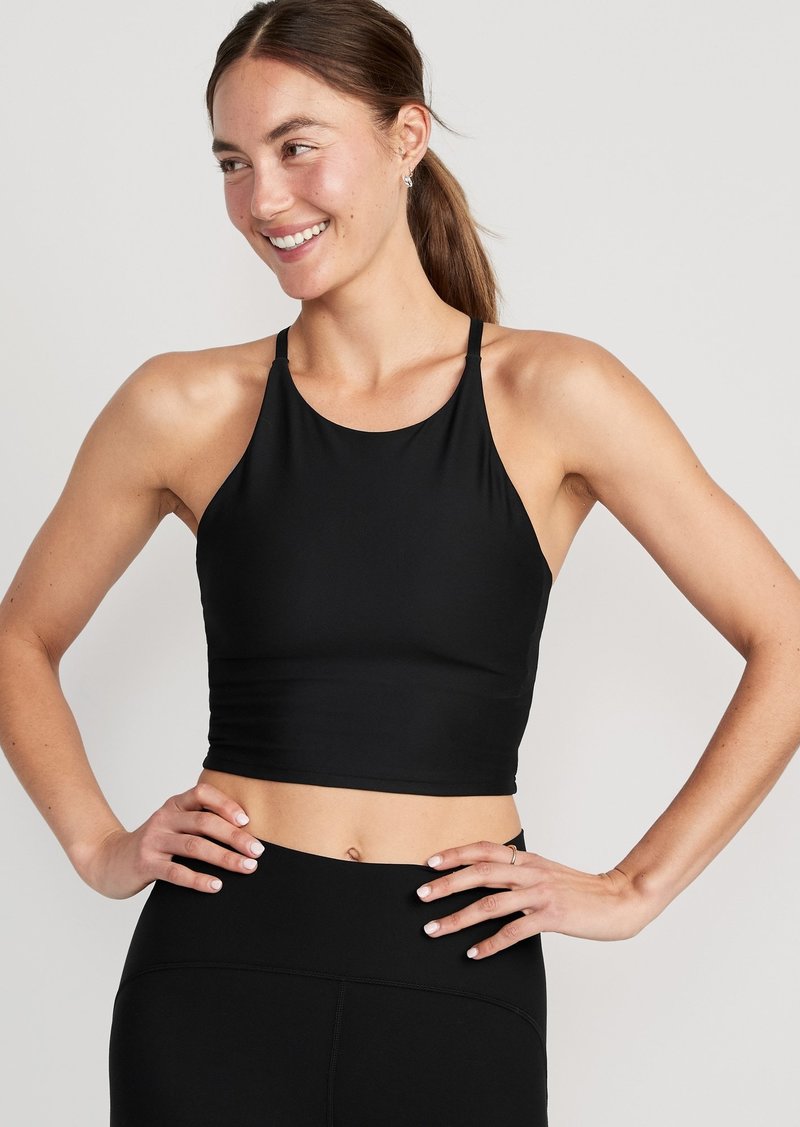 Old Navy Light Support Seamless Rib-Knit Longline Sports Bra for